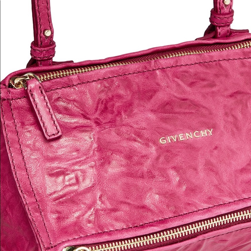 Givenchy Mini Pandora Pebbled Crossbody Cherry Red - Picture 7 of 8